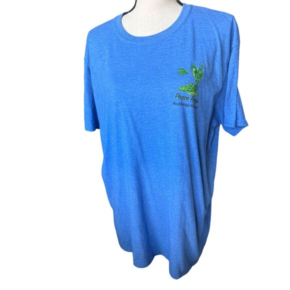 Peace Frogs ROCKBRIDGE VINEYARD Blue Frog in Wine Glass Grapes Pre Shrunk XL - Picture 5 of 6